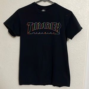 rainbow thrasher logo shirt